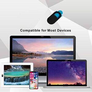 SIREG Webcam Cover Slide Ultra Thin - Web Camera Cover fits Laptop,Tablet,Computer, Smartphone, Protect Your Privacy and Security,Strong Adhesive (Black 3 Packs)