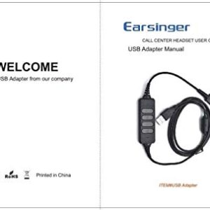 DA80 USB Audio Processor USB QD(201852-01/02) Connector to USB Adapter w/Volume Adjuster, Mute for Microphone & Speaker Compatible with Planstronics QD Cord HW251 HW510/520 310 QD Headset