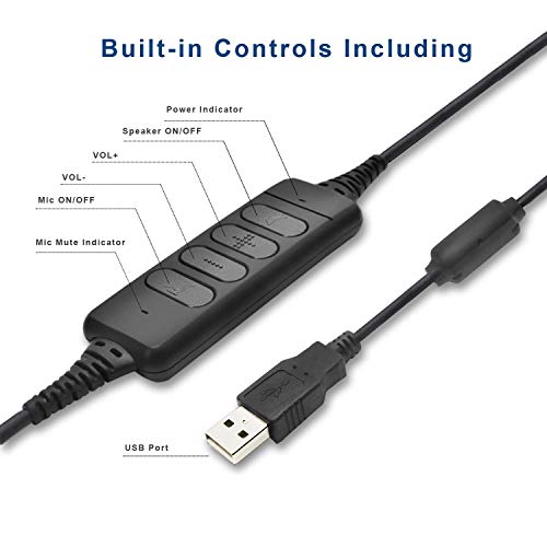 DA80 USB Audio Processor USB QD(201852-01/02) Connector to USB Adapter w/Volume Adjuster, Mute for Microphone & Speaker Compatible with Planstronics QD Cord HW251 HW510/520 310 QD Headset