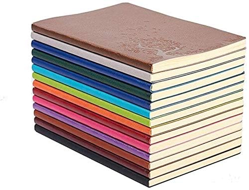 SINOBAND 8 Pack Bulk Journals, A5 PU Leather Colorful Writing Notebook, Journal Set Wide Ruled for College Students School and Office(Random Color)