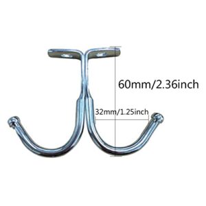 Hdtyyln 10 Pcs Ceiling Hook Towel Hook Plant Hook Robe/Coat Clothes Hook,for Kitchen Utensils, Keys, Robe, Coat, Towel, Bags-Bathroom, Home, Kitchen, Office Silver (Double Hook 10 Pack)