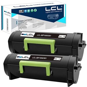 lcl remanufactured toner cartridge replacement for lexmark 50f1000 50f000g 500g 501 ms310 ms310d ms310dn ms312dn ms312 (2-pack black)
