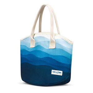 waves of change insulated recycled plastic, medium lunch bag-8 can capacity