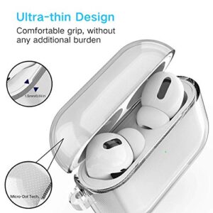 USTIYA Case for AirPods Pro Clear Protective Cover Transparent Key Chain Strap Protection Wireless Charging