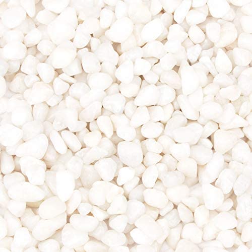 [18 Pounds] White Pebbles Aquarium Gravel River Rock,Natural Polished Decorative Gravel,Garden Outdoor Indoor Ornamental Pebbles Rocks,White Stones,Polished Gravel for Landscaping Vase Fillers (18.5)