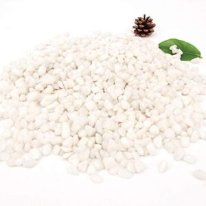 [18 Pounds] White Pebbles Aquarium Gravel River Rock,Natural Polished Decorative Gravel,Garden Outdoor Indoor Ornamental Pebbles Rocks,White Stones,Polished Gravel for Landscaping Vase Fillers (18.5)