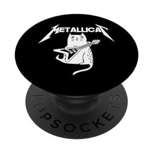 mettalicat rock band guitar funny christmas gift popsockets popgrip: swappable grip for phones & tablets popsockets standard popgrip