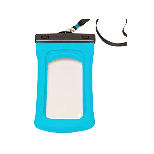 geckobrands Float Phone Dry Bag, Neon Blue - Floating Watertight Dry Bag Phone Pouch, Fits Most iPhone, Samsung Galaxy Models