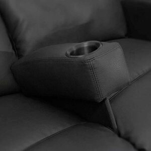 octane seating removable sofa shark arm black leather