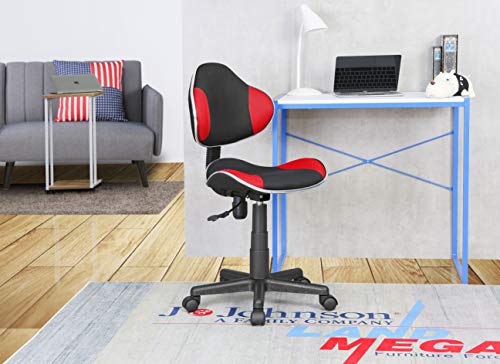 Home Office Low Back Computer Executive Chair by JJS, Ergonomic Mesh Chair with Extra Large Base and Pads, Black/Red