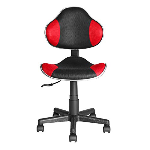 Home Office Low Back Computer Executive Chair by JJS, Ergonomic Mesh Chair with Extra Large Base and Pads, Black/Red
