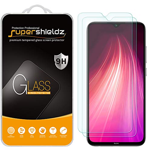 Supershieldz (2 Pack) Designed for Xiaomi Redmi Note 8 Tempered Glass Screen Protector, Anti Scratch, Bubble Free