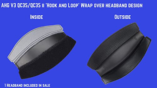 AHG Replacement QC35 Headband / QC35 ii Headband pad Cushion Cover. Compatible with Bose QuietComfort 35 Headphones (QC35) and Bose QuietComfort 35 ii Headphones (QC35 II) (Black)