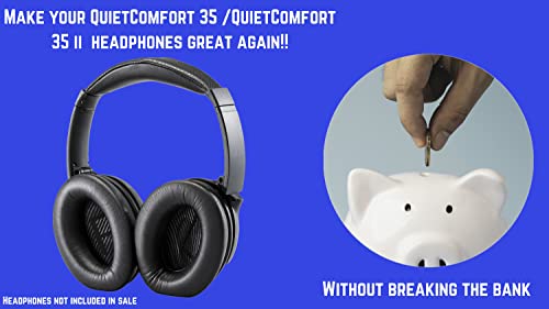 AHG Replacement QC35 Headband / QC35 ii Headband pad Cushion Cover. Compatible with Bose QuietComfort 35 Headphones (QC35) and Bose QuietComfort 35 ii Headphones (QC35 II) (Black)