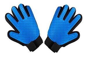 pets first dog grooming gloves best professional deshedding, brushing, cleaning mitt tool for small, medium or large dogs & cats. fur & hair remover. prevents matted coats. soft rubber bristle brush