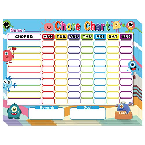 Dry Erase Chore Chart for Kids Reward Chart Reusable Self-Adhesive Behavior Chart for School Home Classroom 8 Pack