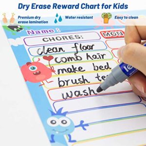 Dry Erase Chore Chart for Kids Reward Chart Reusable Self-Adhesive Behavior Chart for School Home Classroom 8 Pack