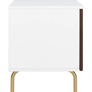 Safavieh Home Genevieve Mid-Century Modern Walnut and White Storage TV Media Stand