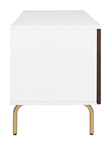 Safavieh Home Genevieve Mid-Century Modern Walnut and White Storage TV Media Stand