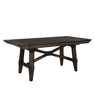 Liberty Furniture Industries Double Bridge Opt 5 Piece Trestle Table Set, W36 x D96 x H30, Dark Brown