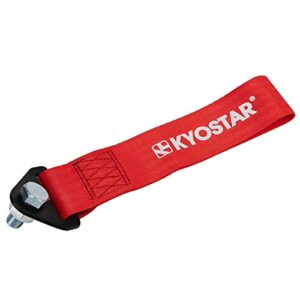Kyostar Universal Racing Tow Strap for Front or Rear Bumper Towing Hooks (Red)
