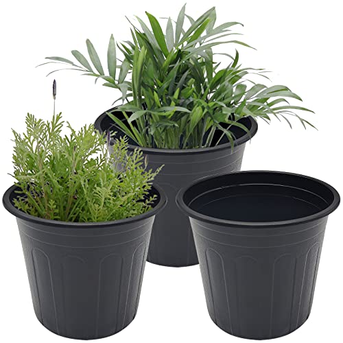 kathson 20 Pack 1 Gallon Planter Nursery Pots, Flexible Plastic Plant Pots with Drainage Holes Seedling Flower Plant Container for Indoor Outdoor Plants