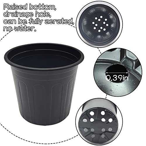 kathson 20 Pack 1 Gallon Planter Nursery Pots, Flexible Plastic Plant Pots with Drainage Holes Seedling Flower Plant Container for Indoor Outdoor Plants