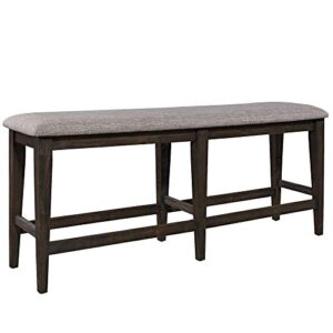 liberty furniture industries double bridge counter bench, w60 x d15 x h26, dark brown/gray