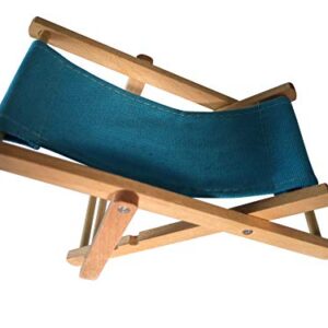 Hanpo Cell Phone Holder Wood & Canvas Beach Deck Chair - Desk Stand for Smart Phone 5.5 Inches (Light Brown) (Turquoise)