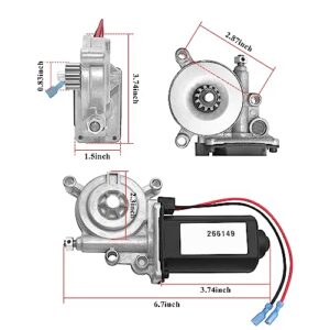 Byenins 266149 RV Power Awning Replacement Universal Motor Compatible with Solera Power Awnings Including Flat, pitched and Short Assemblies, 12-Volt DC and 75-RPM