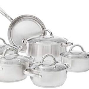 Heim Concept Stainless Steel 12-Piece Cookware Set, Silver