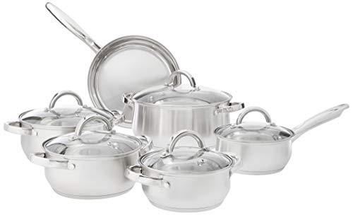 Heim Concept Stainless Steel 12-Piece Cookware Set, Silver