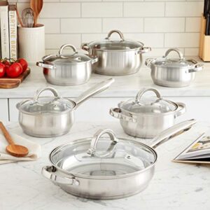 Heim Concept Stainless Steel 12-Piece Cookware Set, Silver