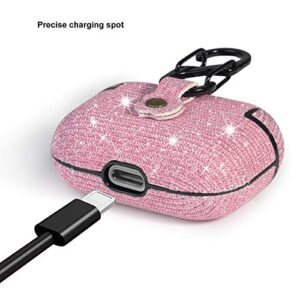 HIDAHE AirPods Pro Case, Case for AirPods Pro, Airpods Pro Case Glitter, Airpods Pro Accessories, Bling Glitter AirPods Pro Case Cute for Girls Kids Protective Case for AirPods Pro Charging Case, Pink