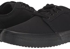 Shoes for Crews Merlin, Men's, Women's, Unisex Slip Resistant Food Service Work Sneakers, Canvas, Black, Men's Size 13/ Women's Size 14.5