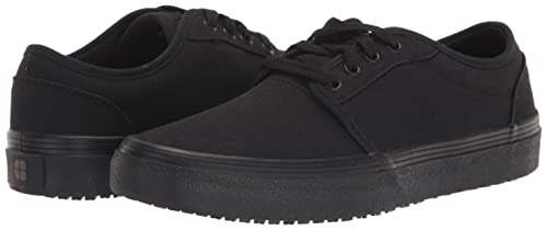 Shoes for Crews Merlin, Men's, Women's, Unisex Slip Resistant Food Service Work Sneakers, Canvas, Black, Men's Size 13/ Women's Size 14.5