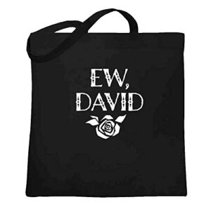 pop threads ew david rose alexis funny cute graphic canvas tote bag black 15x15 inches