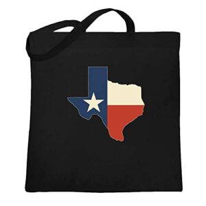 pop threads texas flag lone star state map retro proud texan black 15x15 inches large canvas tote bag