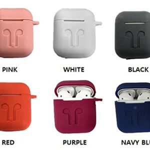 BT-S Airpods Case with Kpop Bangtan Boys Army Bomb Keychain, Protective Premium Silicone Cover Compatible with Apple Airpods (Black)