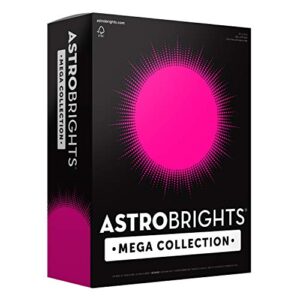 astrobrights mega collection, colored paper, bright pink, 625 sheets, 24 lb/89 gsm, 8.5" x 11" - more sheets! (91674)