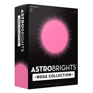 astrobrights mega collection, colored paper, neon pink, 625 sheets, 24 lb/89 gsm, 8.5" x 11 - more sheets! (91673)