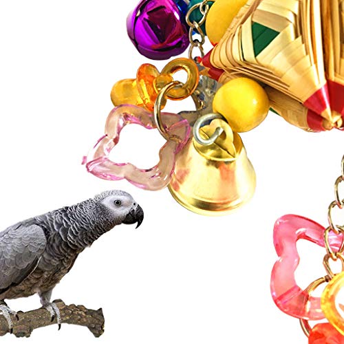 Antcher Birds Parrot Chewing Toy Pet Bird Cage Toys with Hanging Bell for Parakeet Cockatiel Conure Lovebirds Finch Canary