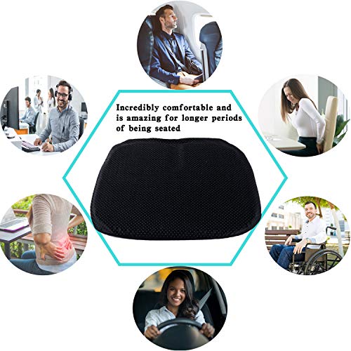 LUCKYLIFE Gel Seat Cushion 2020 Latest Large Size Double Seat Cushion for Office Chair Car Wheelchair, Pressure Relief Back Tailbone Pain