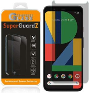 for google pixel 4 tempered glass screen protector [privacy anti-spy], superguardz, 9h anti-scratch, anti-bubble [lifetime replacements]