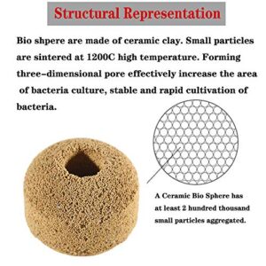 Hipanda Aquarium Filter Media Ceramic Bio Sphere,Quality Biological Rings for Marine and Freshwater Fish Tank (760g/1.67lb)