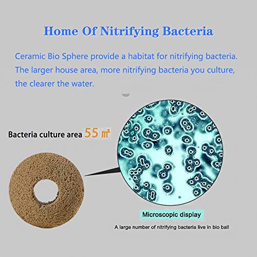 Hipanda Aquarium Filter Media Ceramic Bio Sphere,Quality Biological Rings for Marine and Freshwater Fish Tank (760g/1.67lb)