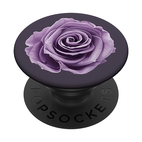 Rose in Purple Shade on Grey Background PopSockets Swappable PopGrip