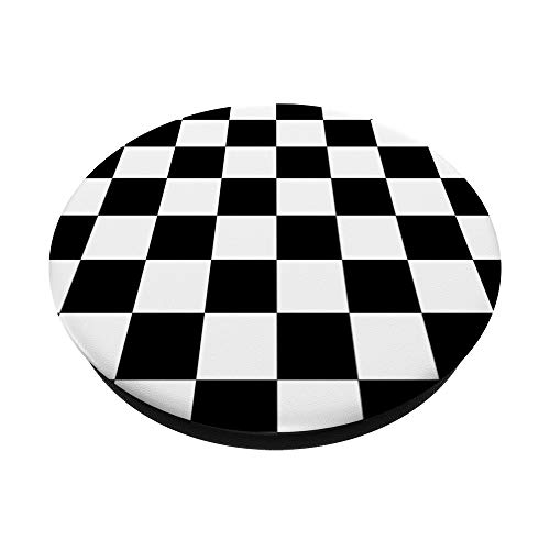 Checkered Pattern White and Black Checkerboard Pattern PopSockets PopGrip: Swappable Grip for Phones & Tablets
