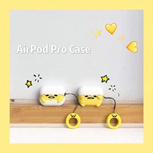 AirPods Pro Case(2019),Airpods Pro Accessories,Airpods Pro Skin,TXGOT 3D Cute Cartoon Funny Cool Kits Character Design Skin Fashion Silicone Case Cover for Apple Pro Charging Case (Lazy Egg)