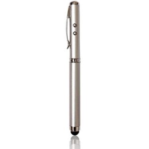et ballpoint pen,touch screen pen,multi function business teaching metal flashlight white light stylus ball point pen four in one function (silver)